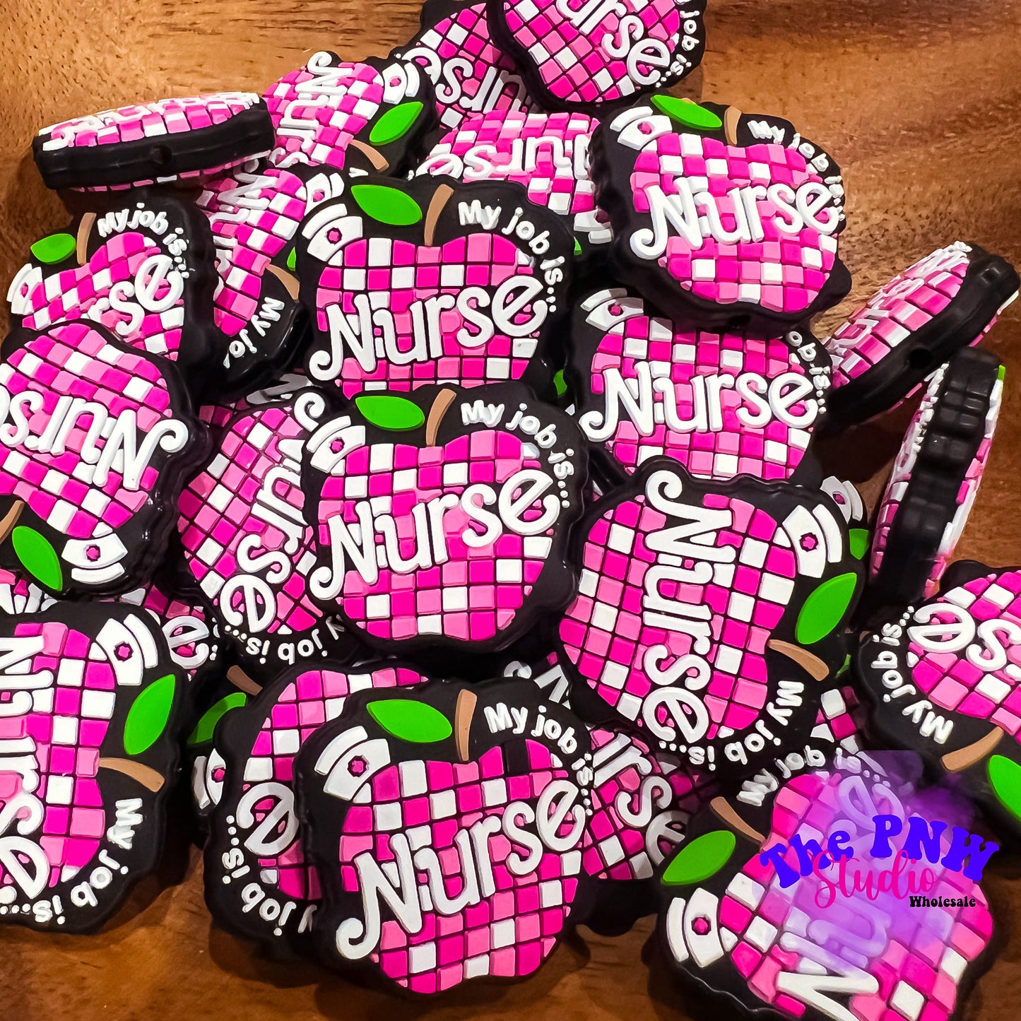 My job is nurse checkered apple Focal