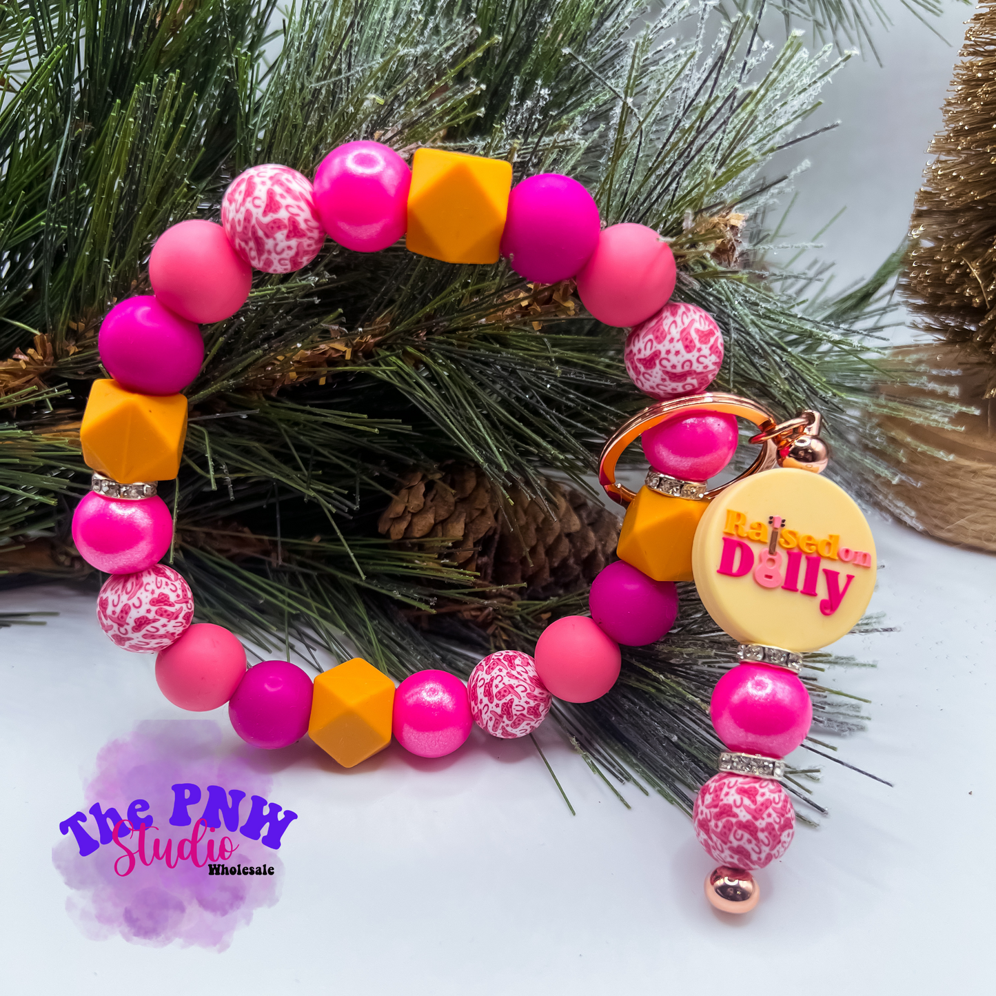 Raised on Dolly- RTS Keychain wristlet with keychain bar