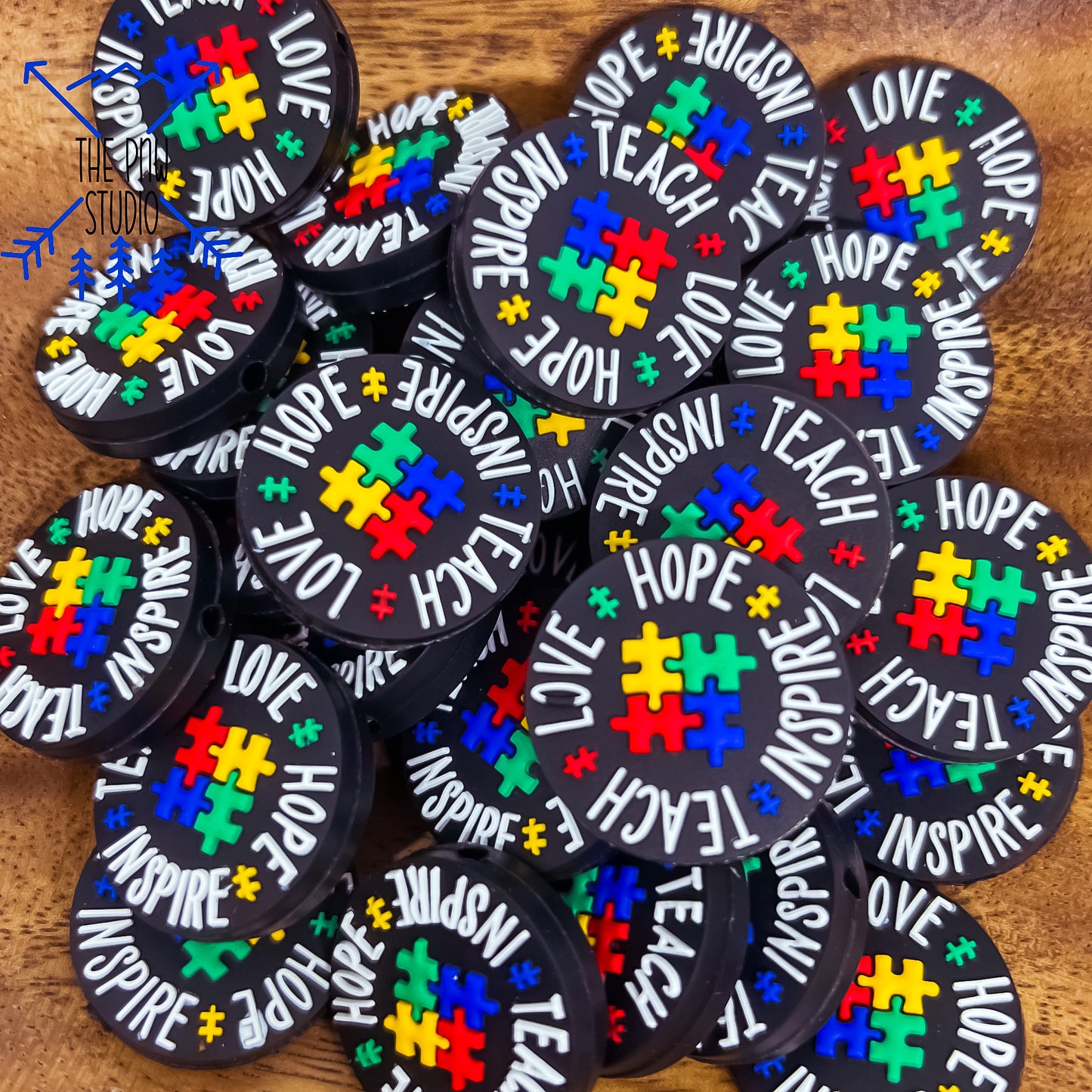 Love hope inspire teach- Autism awareness focal
