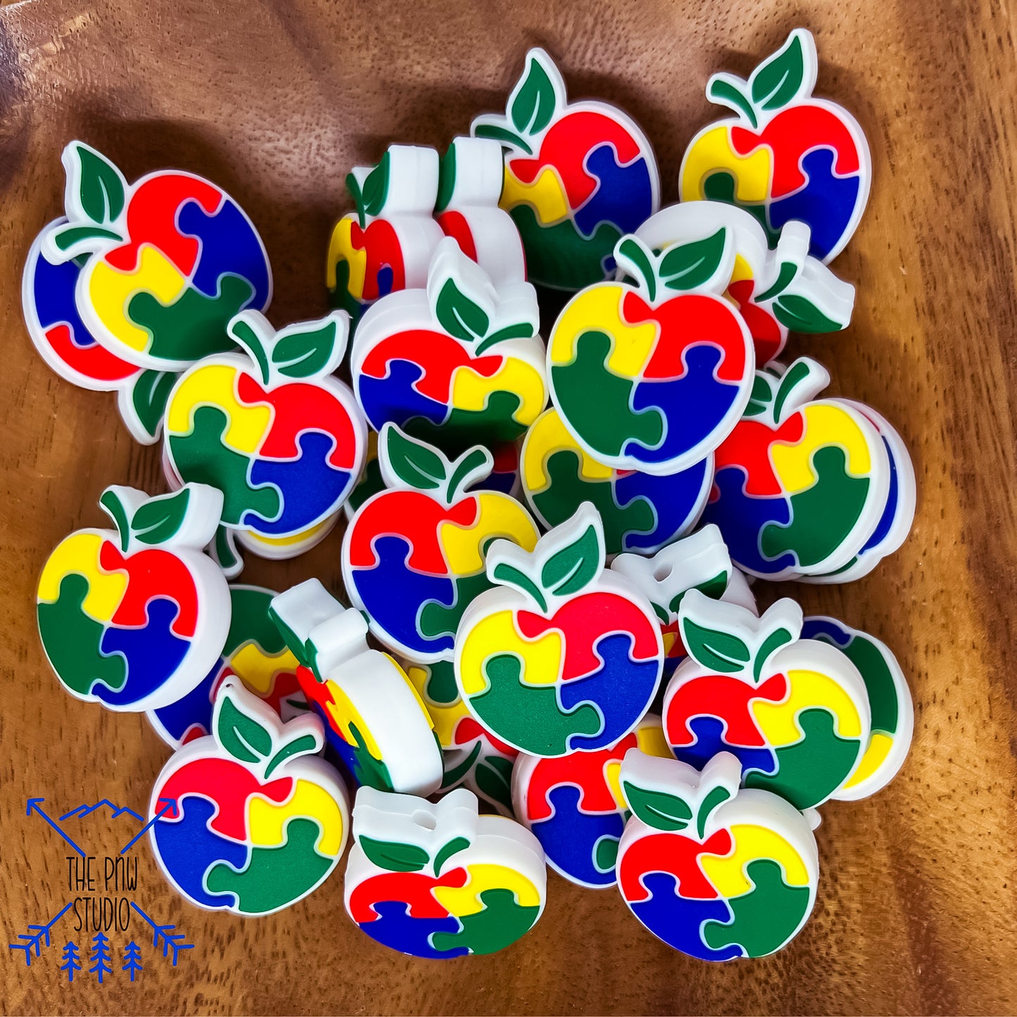 Autism Awareness Apple focal