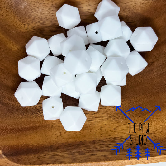 White Hexagon 17mm