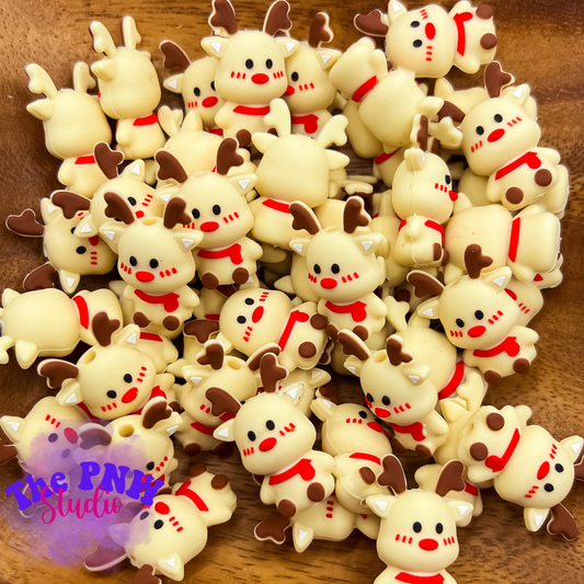 3D reindeer (cream) focal