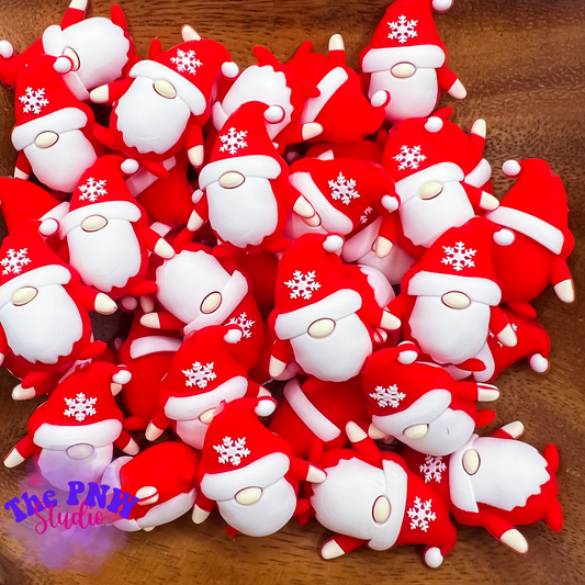3D Christmas red gnome focal