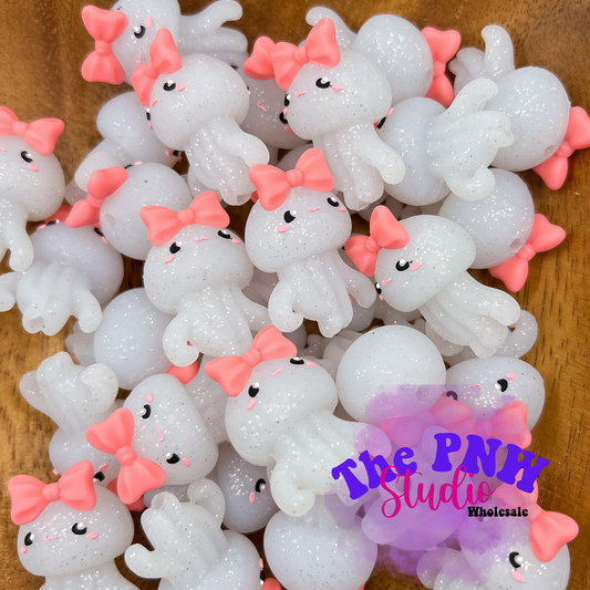 3D Glitter opaque floating ghost